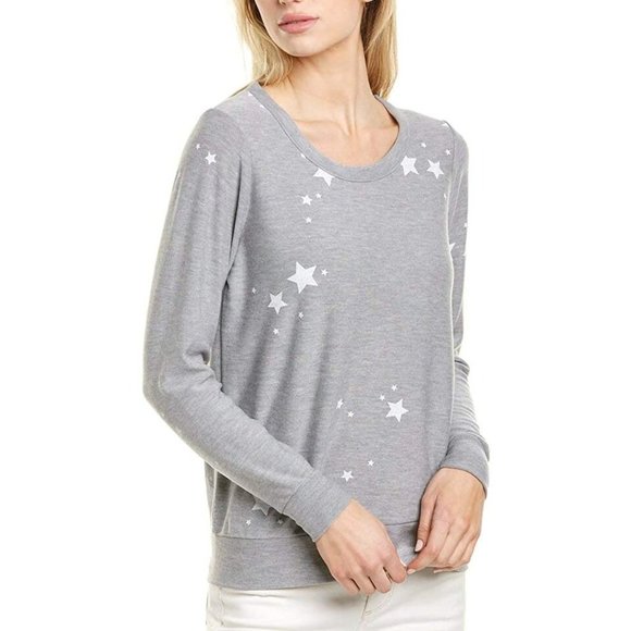 CHASER SOFT FLEECE Sweatshirt Women's long sleeve shirt Gray w/Star NWT MSRP $79 - Picture 1 of 12